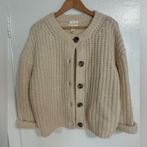 Cozy Wool Cream Knit Cardigan